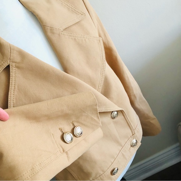 HP ✨ZARA | 100% Cotton Gold button coat/blazer 100% cotton - Picture 8 of 15